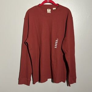 Levi’s XL Burgandy Waffle Knit Men’s Long Sleeve Shirt